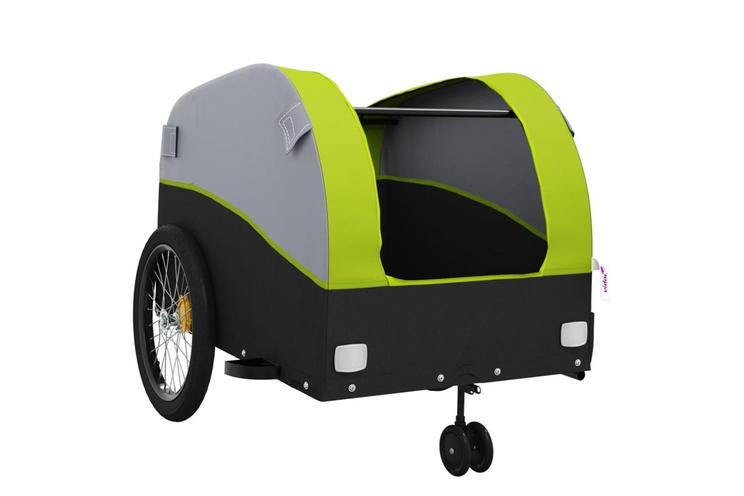 Vidaxl Bike Trailer Black And Green 45 Kg Iron-5