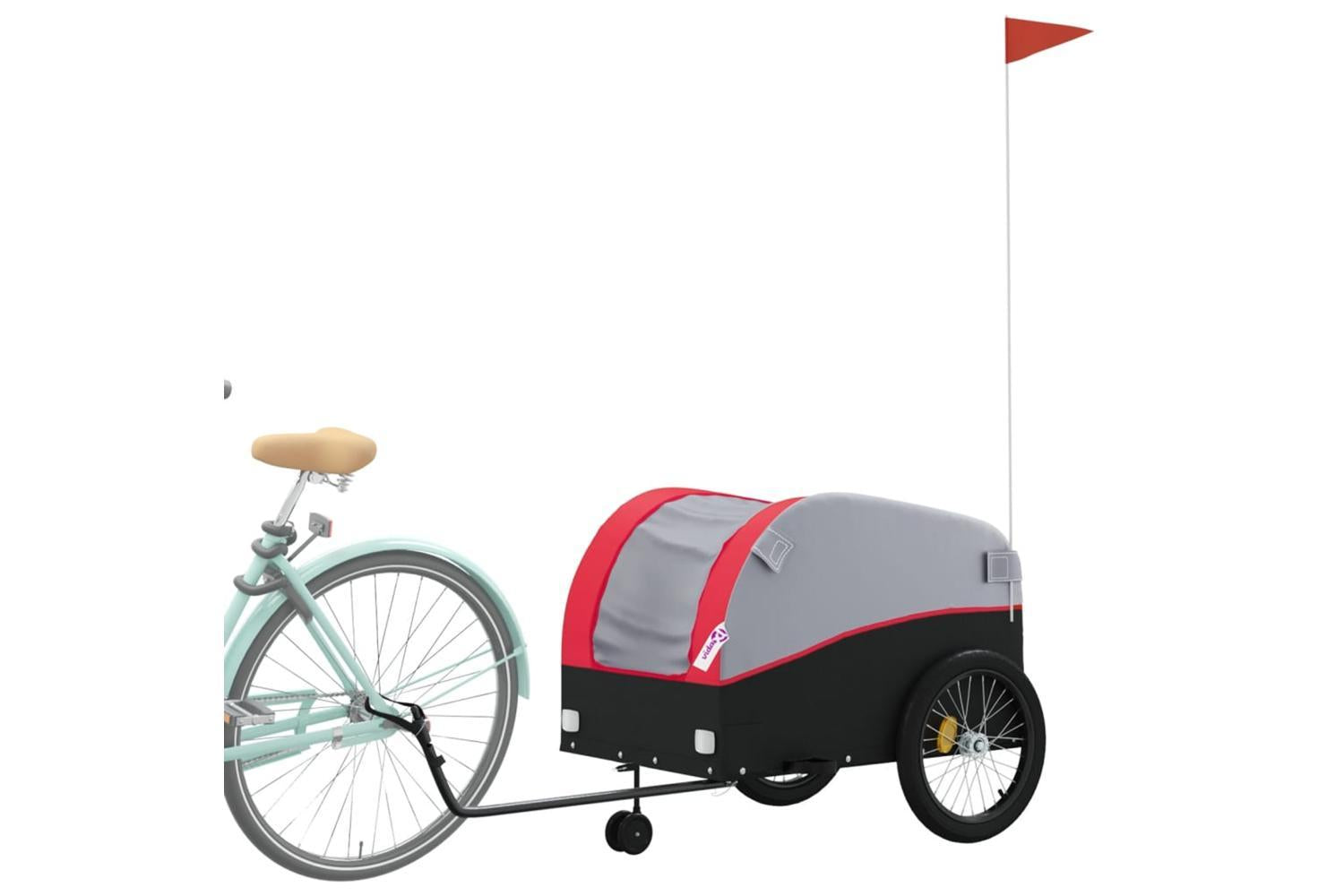 Vidaxl Bike Trailer Black And Red 45 Kg Iron-3