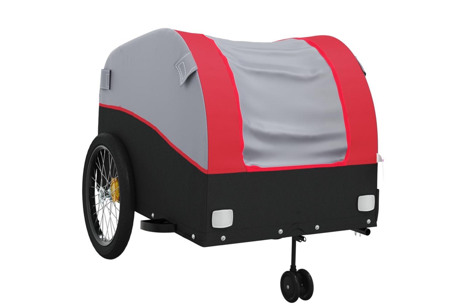 Vidaxl Bike Trailer Black And Red 45 Kg Iron-4