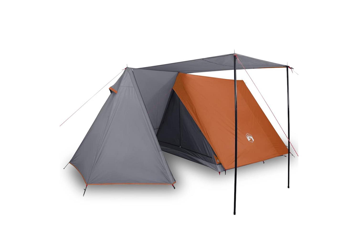 Vidaxl Camping Tent 3-person Grey And Orange Waterproof-2