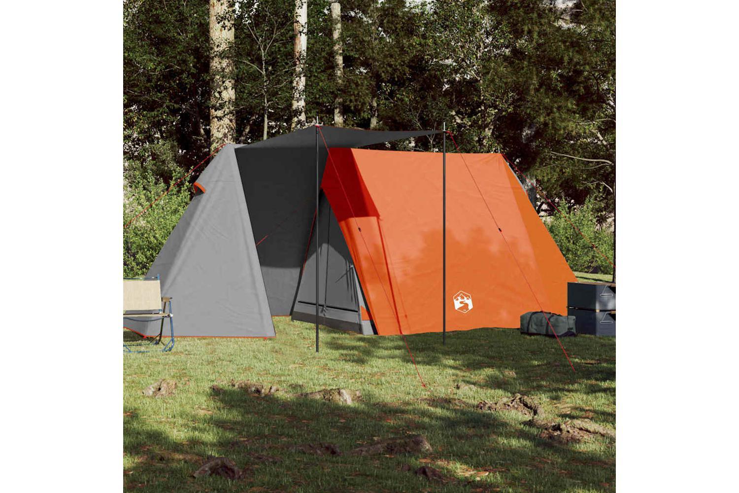 Vidaxl Camping Tent 3-person Grey And Orange Waterproof-3