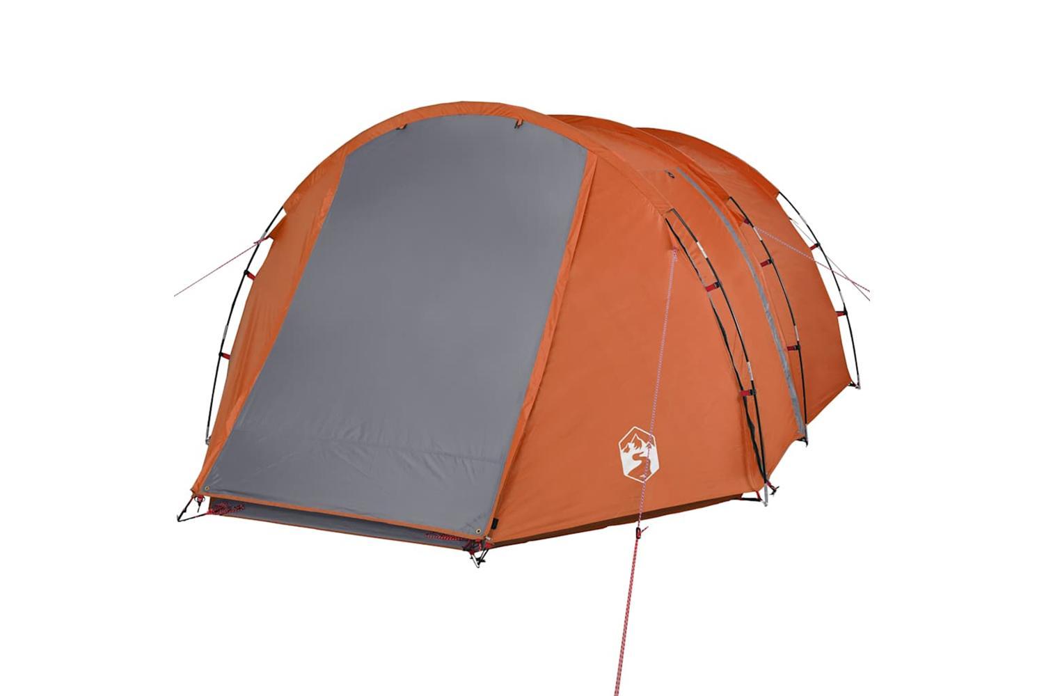 Vidaxl Camping Tent Tunnel 4-person Grey And Orange Waterproof-5