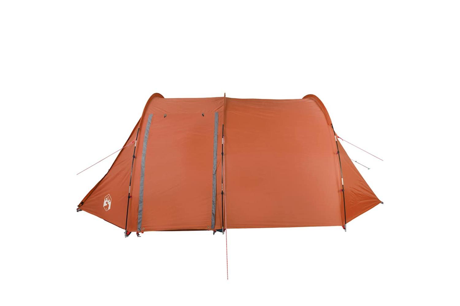 Vidaxl Camping Tent Tunnel 4-person Grey And Orange Waterproof-8