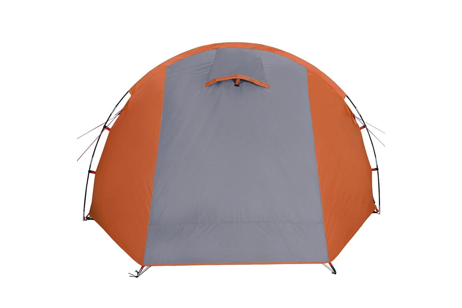 Vidaxl Camping Tent Tunnel 4-person Grey And Orange Waterproof-9