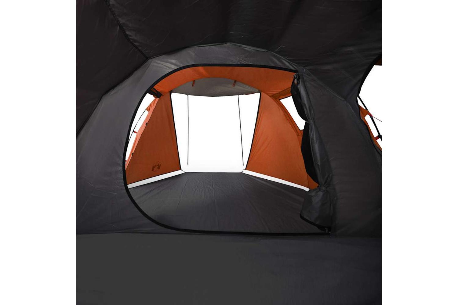 Vidaxl Camping Tent Tunnel 4-person Grey And Orange Waterproof-10