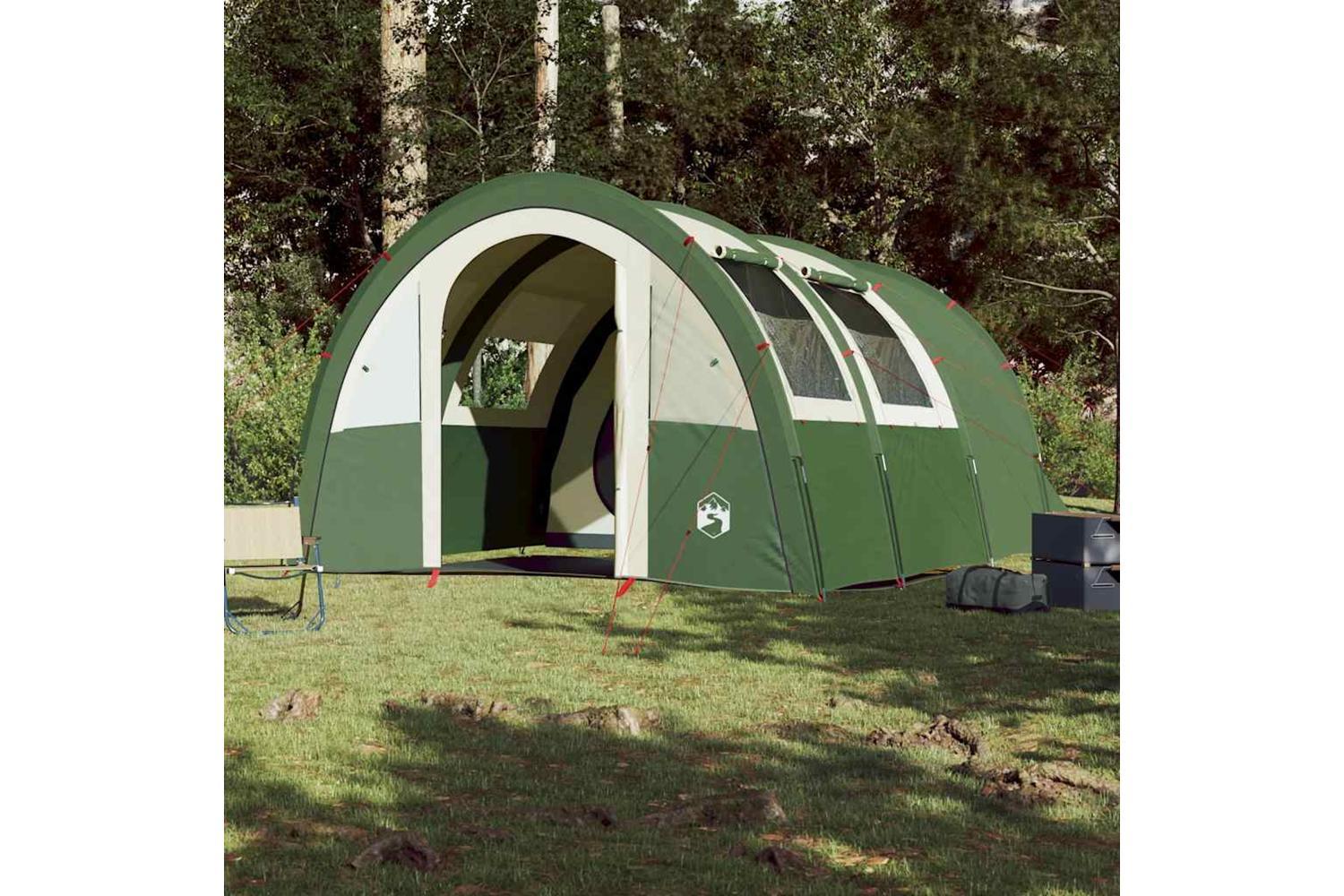 Vidaxl Camping Tent Tunnel 4-person Green Waterproof-3