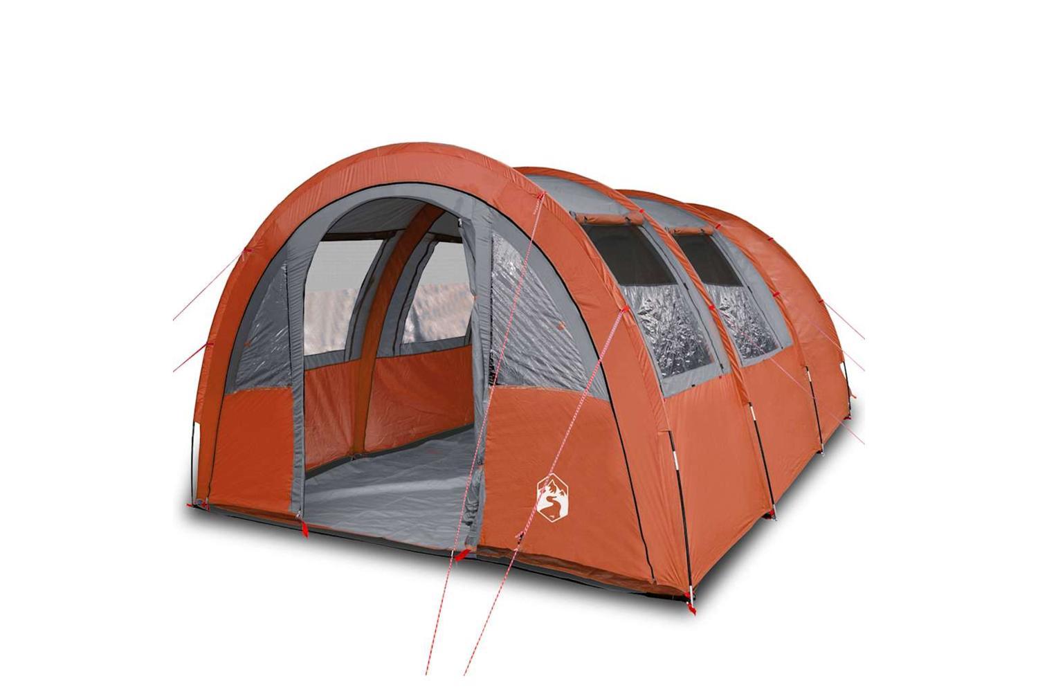 Vidaxl Camping Tent Tunnel 4-person Grey And Orange Waterproof-2