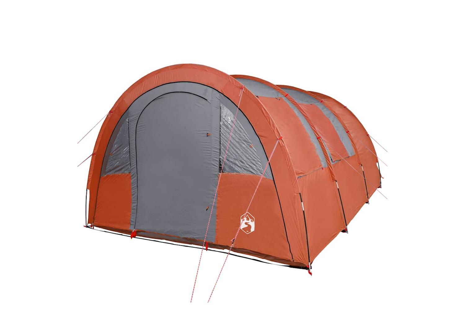 Vidaxl Camping Tent Tunnel 4-person Grey And Orange Waterproof-5