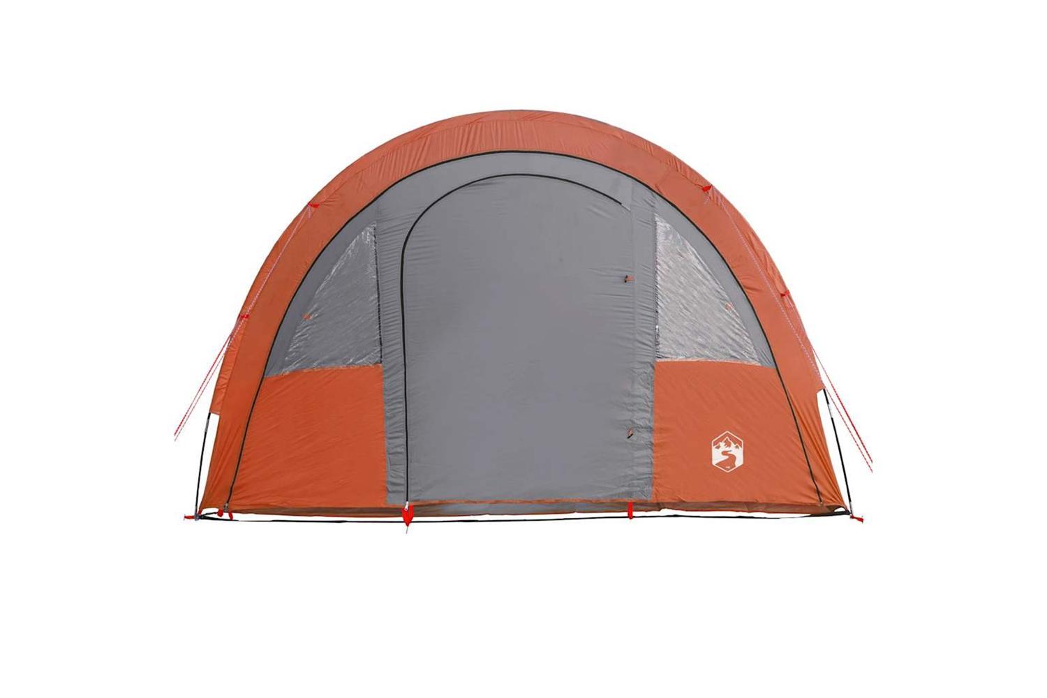 Vidaxl Camping Tent Tunnel 4-person Grey And Orange Waterproof-6