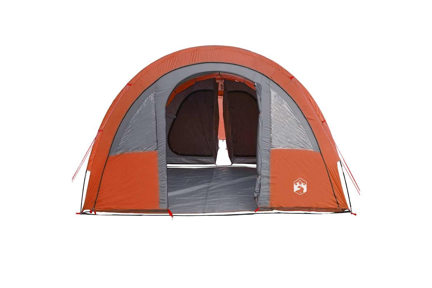 Vidaxl Camping Tent Tunnel 4-person Grey And Orange Waterproof-7