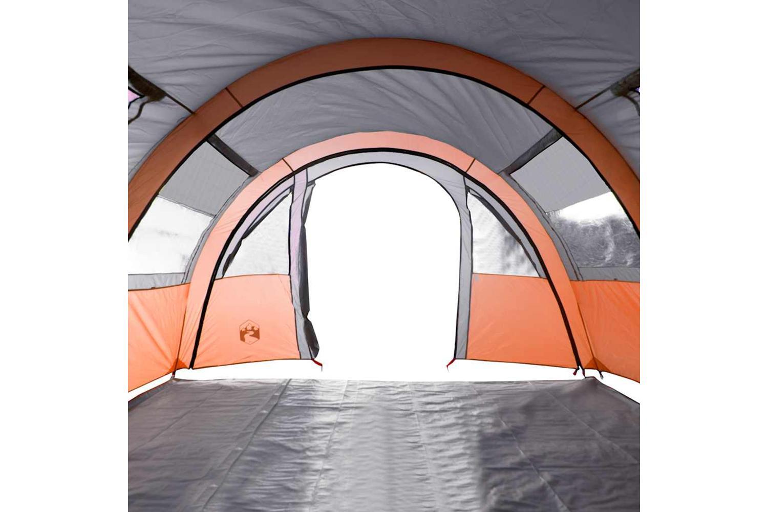 Vidaxl Camping Tent Tunnel 4-person Grey And Orange Waterproof-10