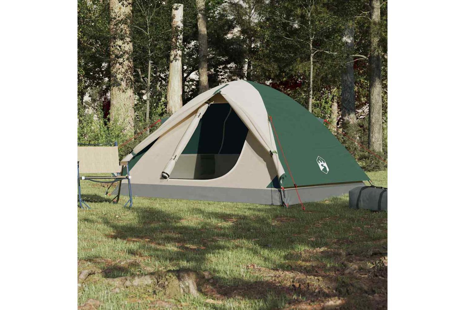 Vidaxl Camping Tent Dome 3-person Green Waterproof-3