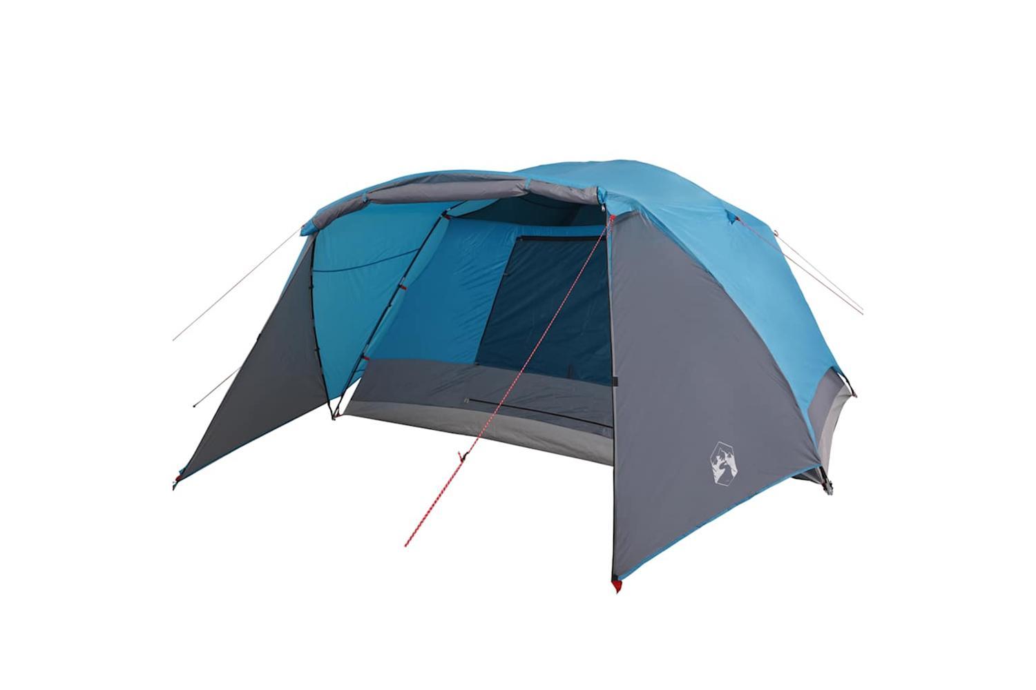 Vidaxl Camping Tent With Porch 4-person Blue Waterproof-4