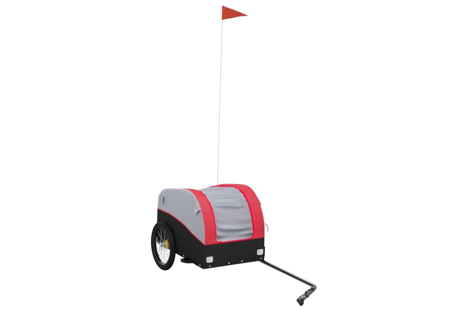 Vidaxl Bike Trailer Black And Red 30 Kg Iron-2