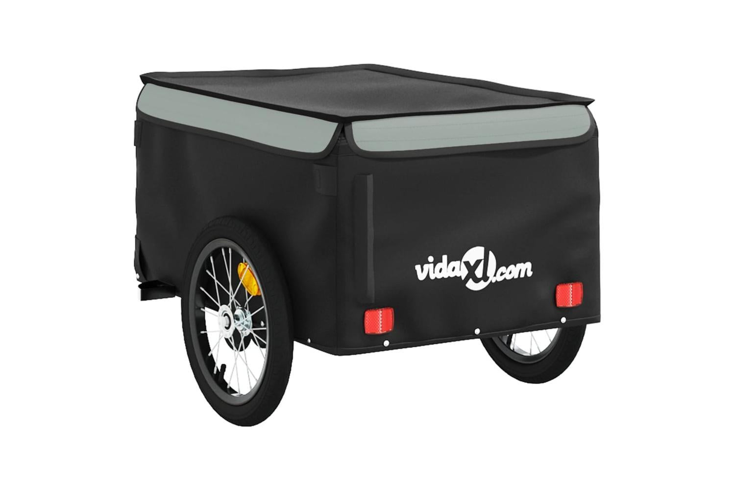 Vidaxl Bike Trailer Black And Grey 45 Kg Iron-8