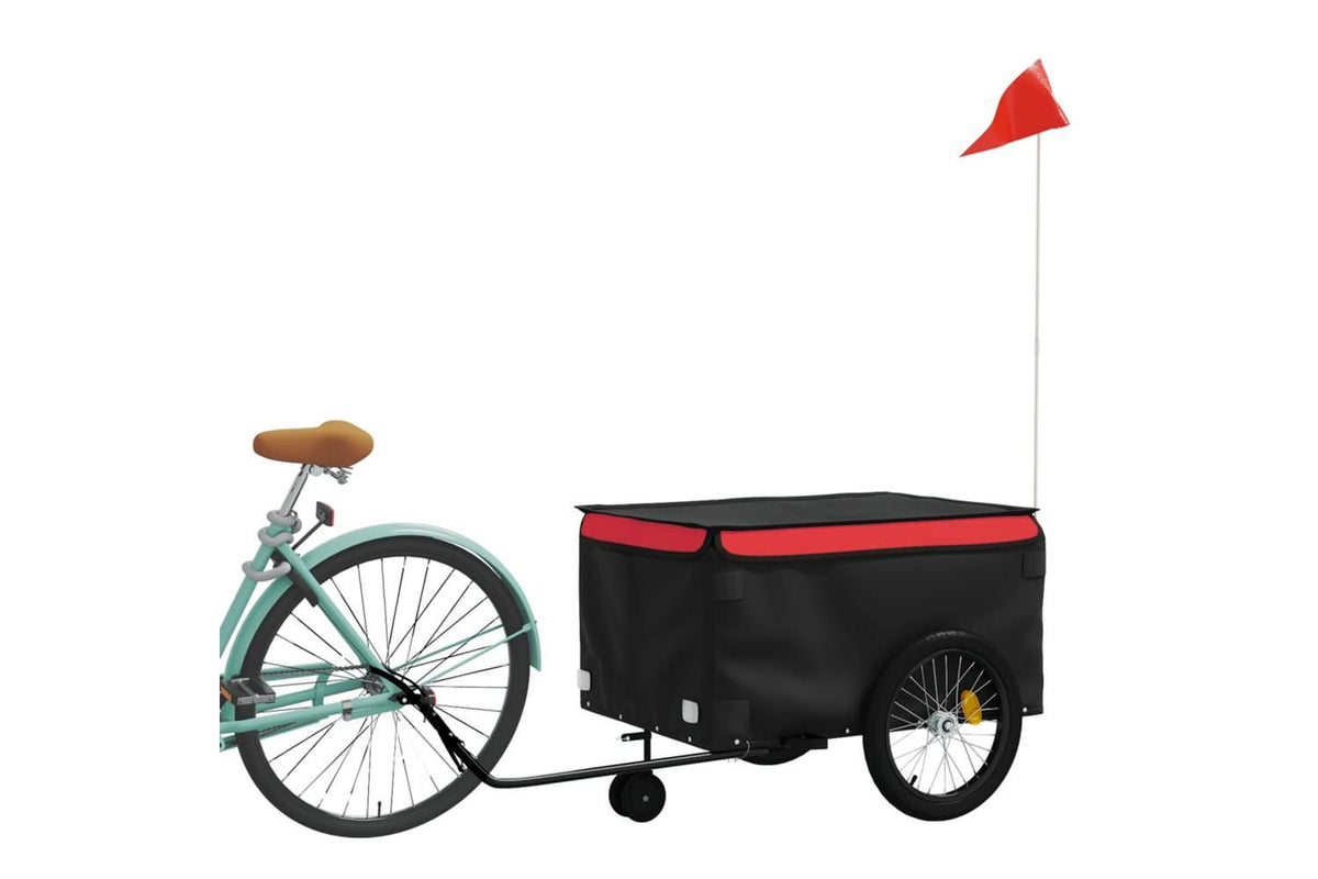 Vidaxl Bike Trailer Black And Red 45 Kg Iron-3
