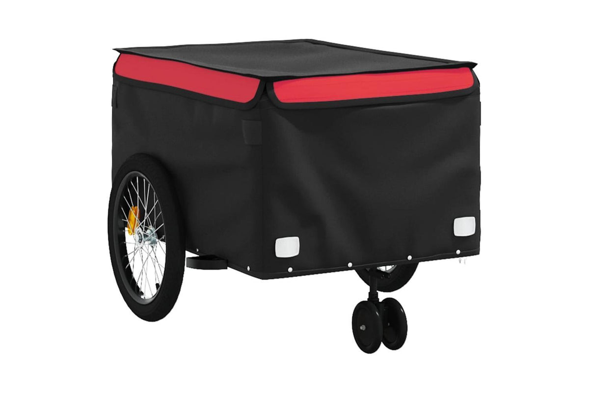 Vidaxl Bike Trailer Black And Red 45 Kg Iron-4