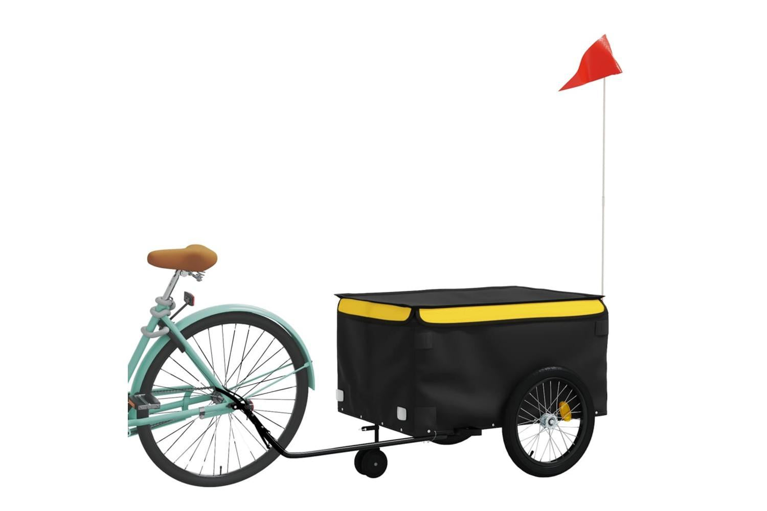 Vidaxl Bike Trailer Black And Yellow 45 Kg Iron-3