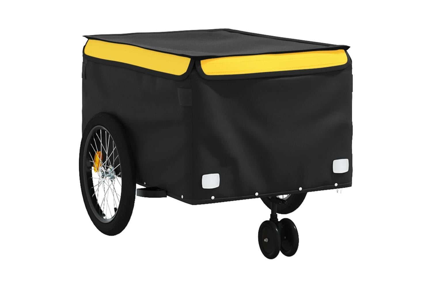 Vidaxl Bike Trailer Black And Yellow 45 Kg Iron-4