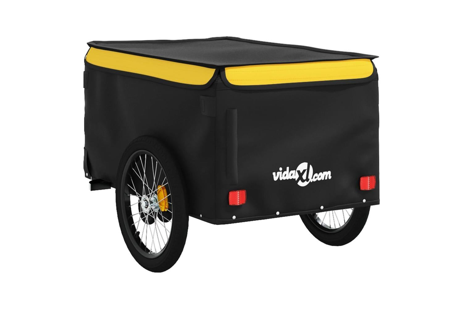 Vidaxl Bike Trailer Black And Yellow 45 Kg Iron-8