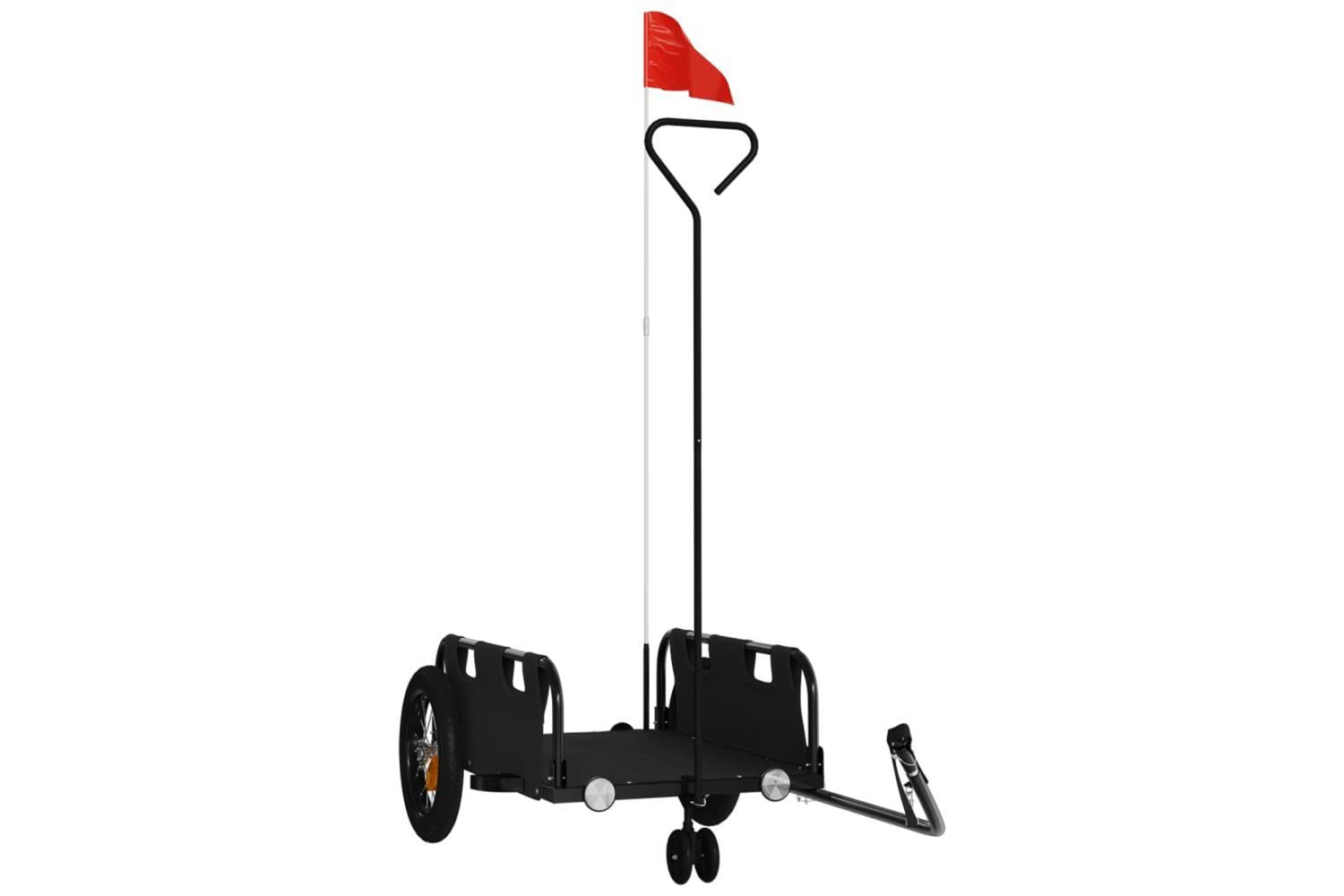 Vidaxl Bike Trailer Black Oxford Fabric And Iron-2