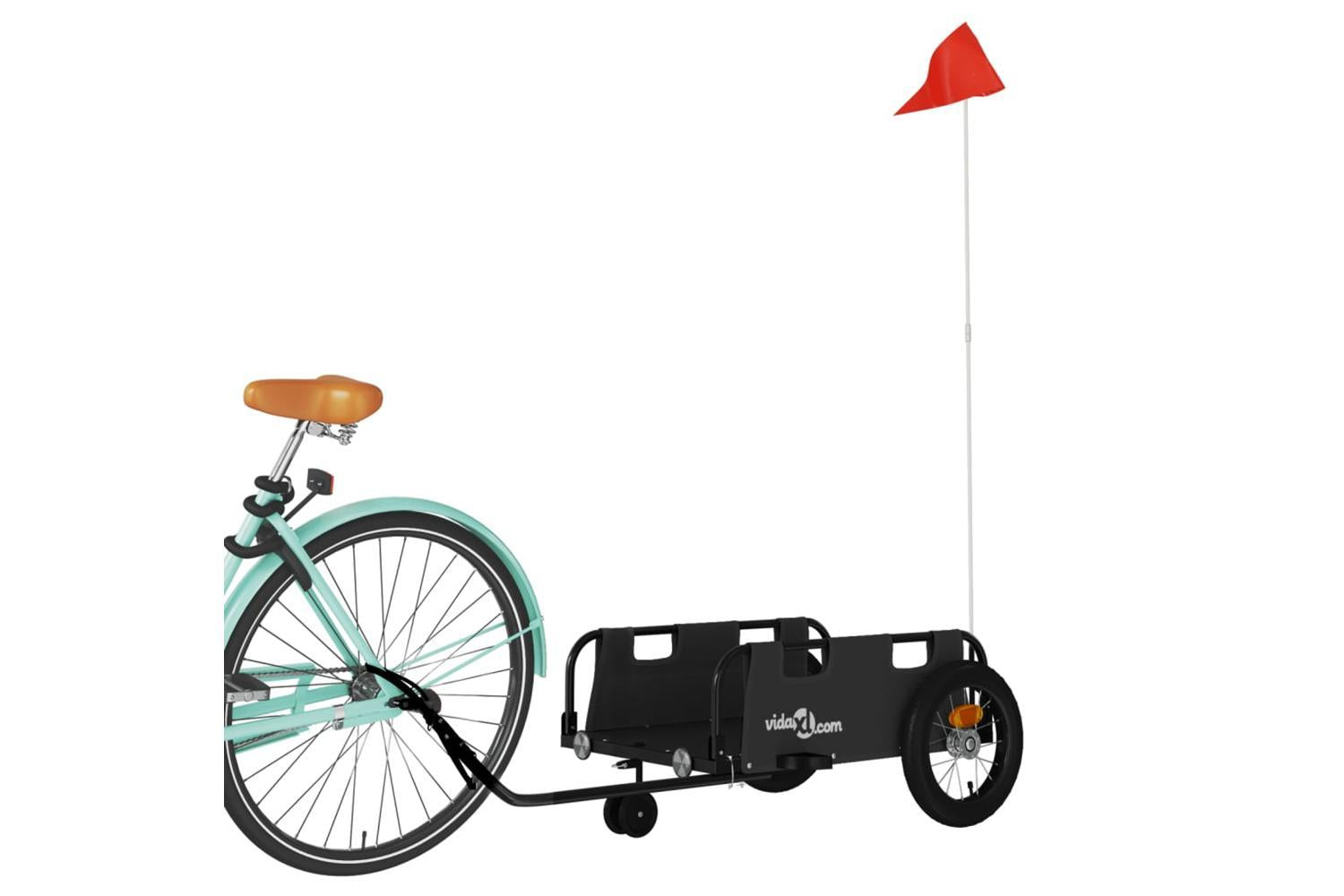 Vidaxl Bike Trailer Black Oxford Fabric And Iron-3