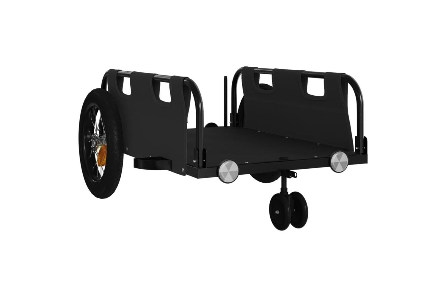 Vidaxl Bike Trailer Black Oxford Fabric And Iron-4