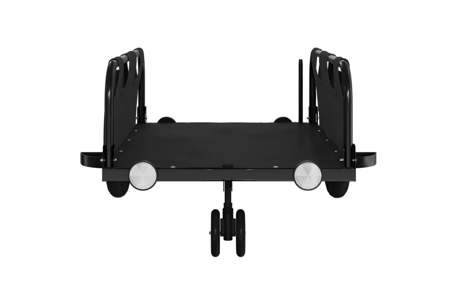 Vidaxl Bike Trailer Black Oxford Fabric And Iron-5
