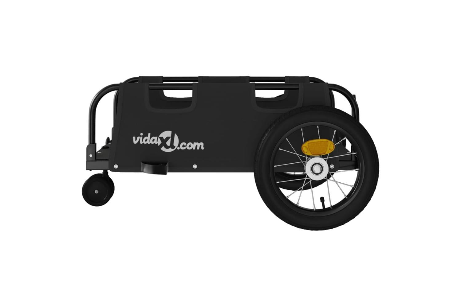 Vidaxl Bike Trailer Black Oxford Fabric And Iron-6