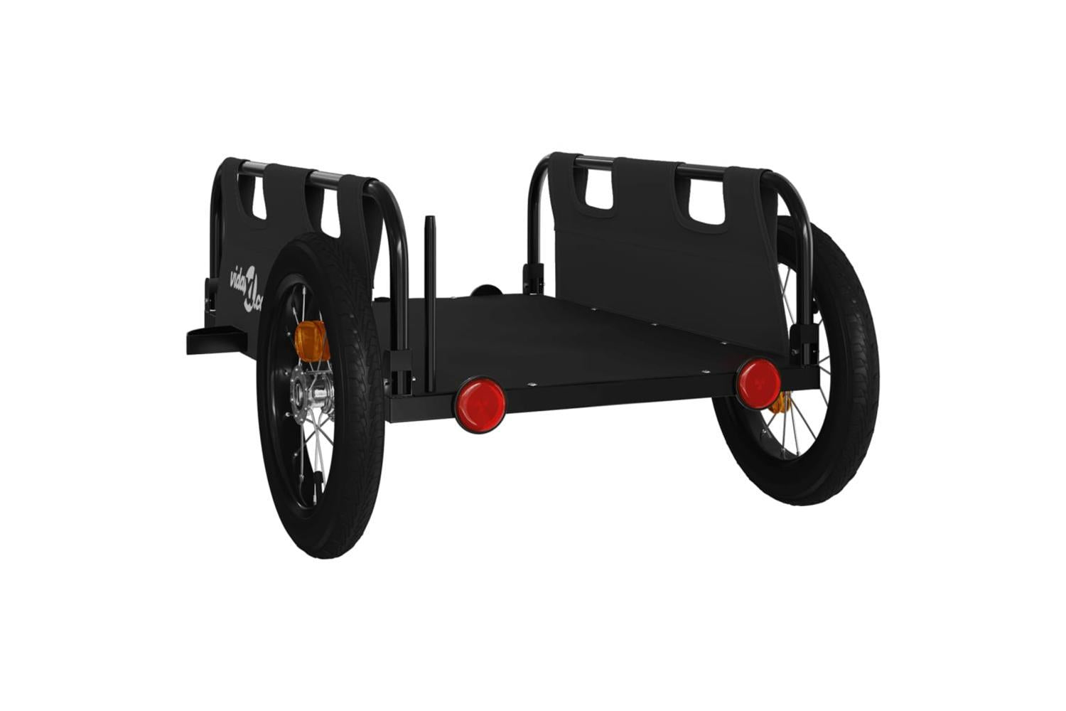 Vidaxl Bike Trailer Black Oxford Fabric And Iron-7