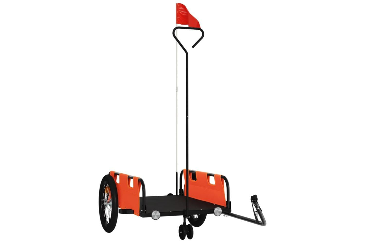 Vidaxl Bike Trailer Orange Oxford Fabric And Iron