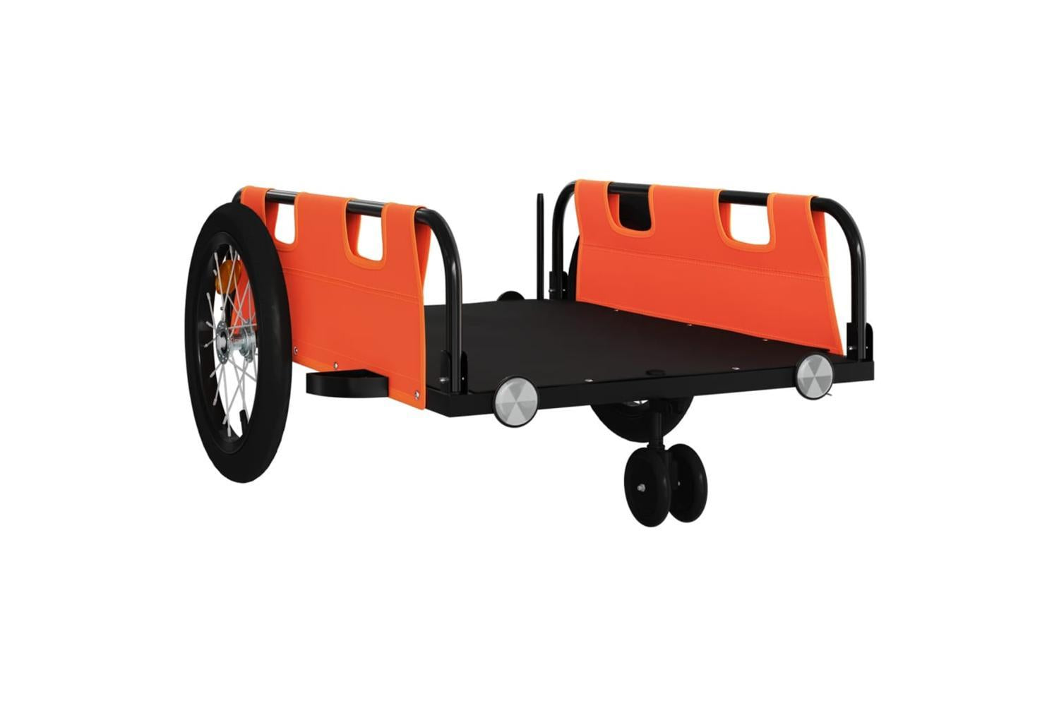 Vidaxl Bike Trailer Orange Oxford Fabric And Iron-4