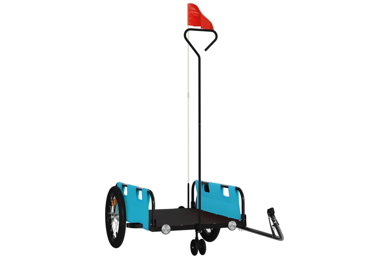 Vidaxl Bike Trailer Blue Oxford Fabric And Iron-2