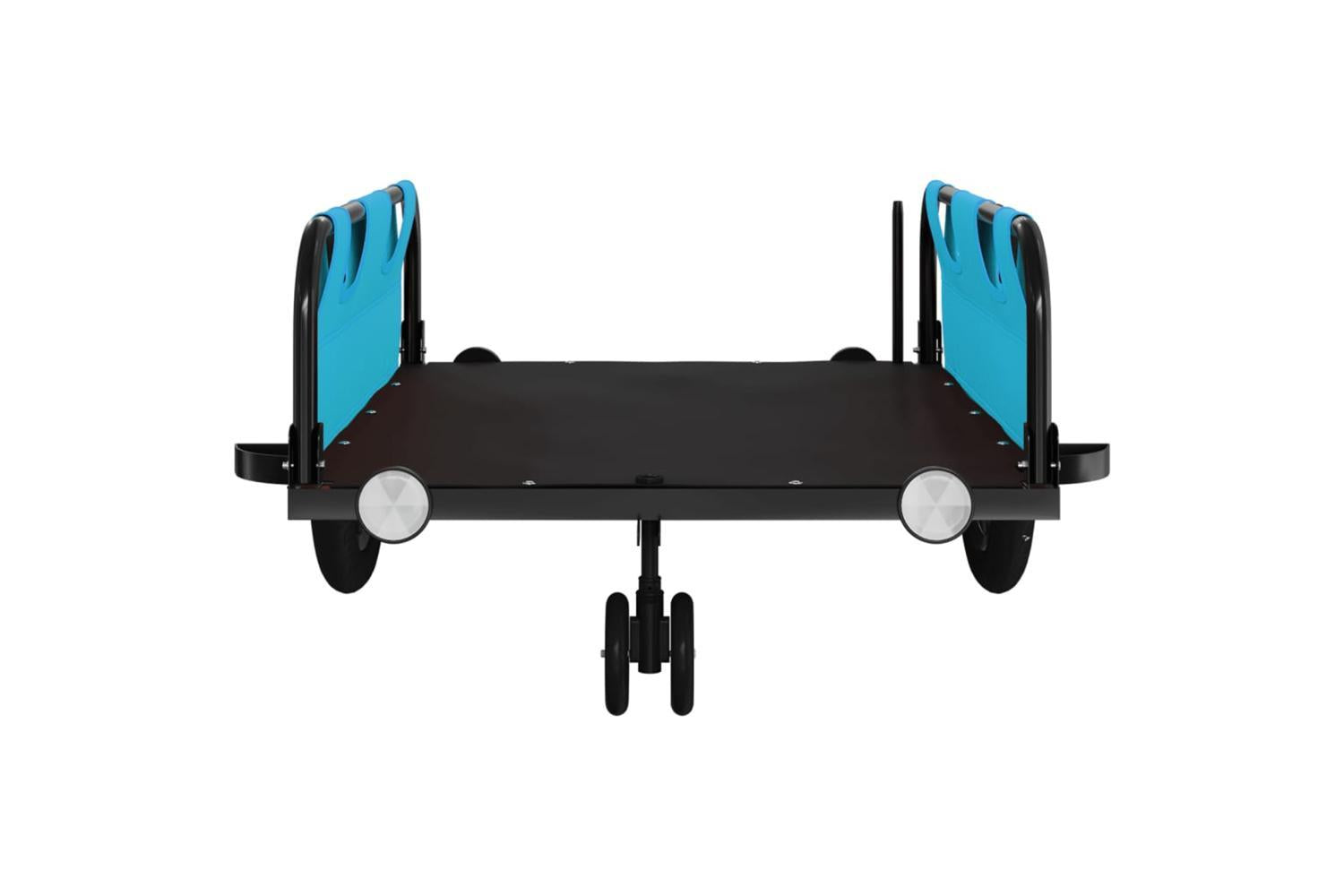 Vidaxl Bike Trailer Blue Oxford Fabric And Iron-5