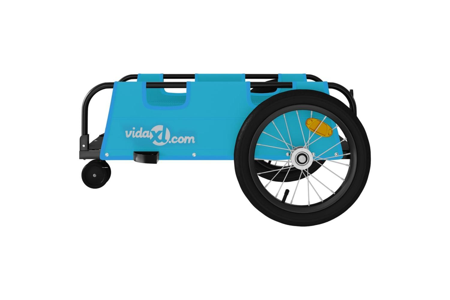 Vidaxl Bike Trailer Blue Oxford Fabric And Iron-6