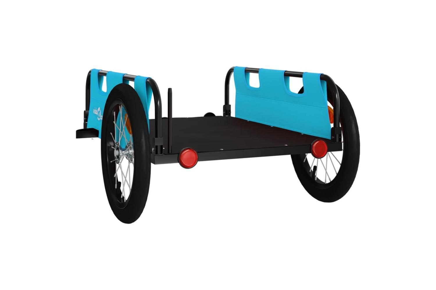 Vidaxl Bike Trailer Blue Oxford Fabric And Iron-7