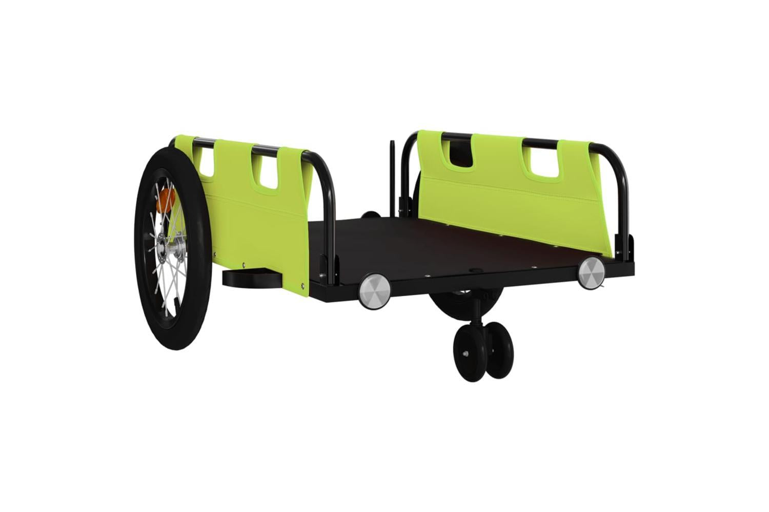 Vidaxl Bike Trailer Green Oxford Fabric And Iron-4