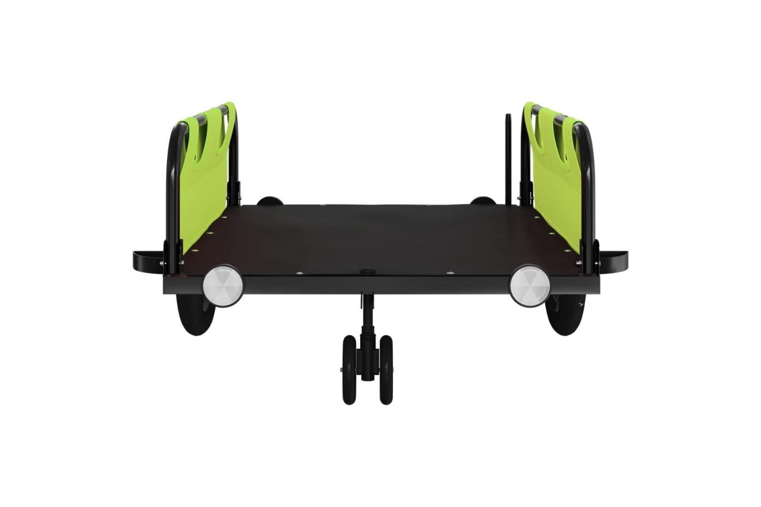 Vidaxl Bike Trailer Green Oxford Fabric And Iron-5