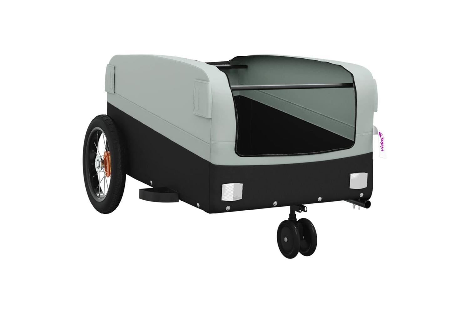 Vidaxl Bike Trailer Black And Grey 30 Kg Iron-5