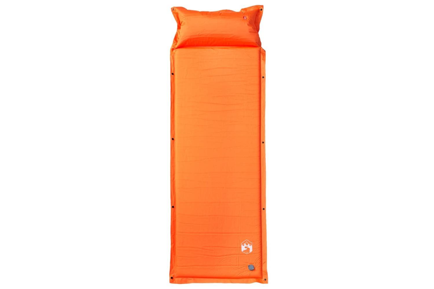 Vidaxl Self Inflating Camping Mattress With Pillow 1-person Orange-2