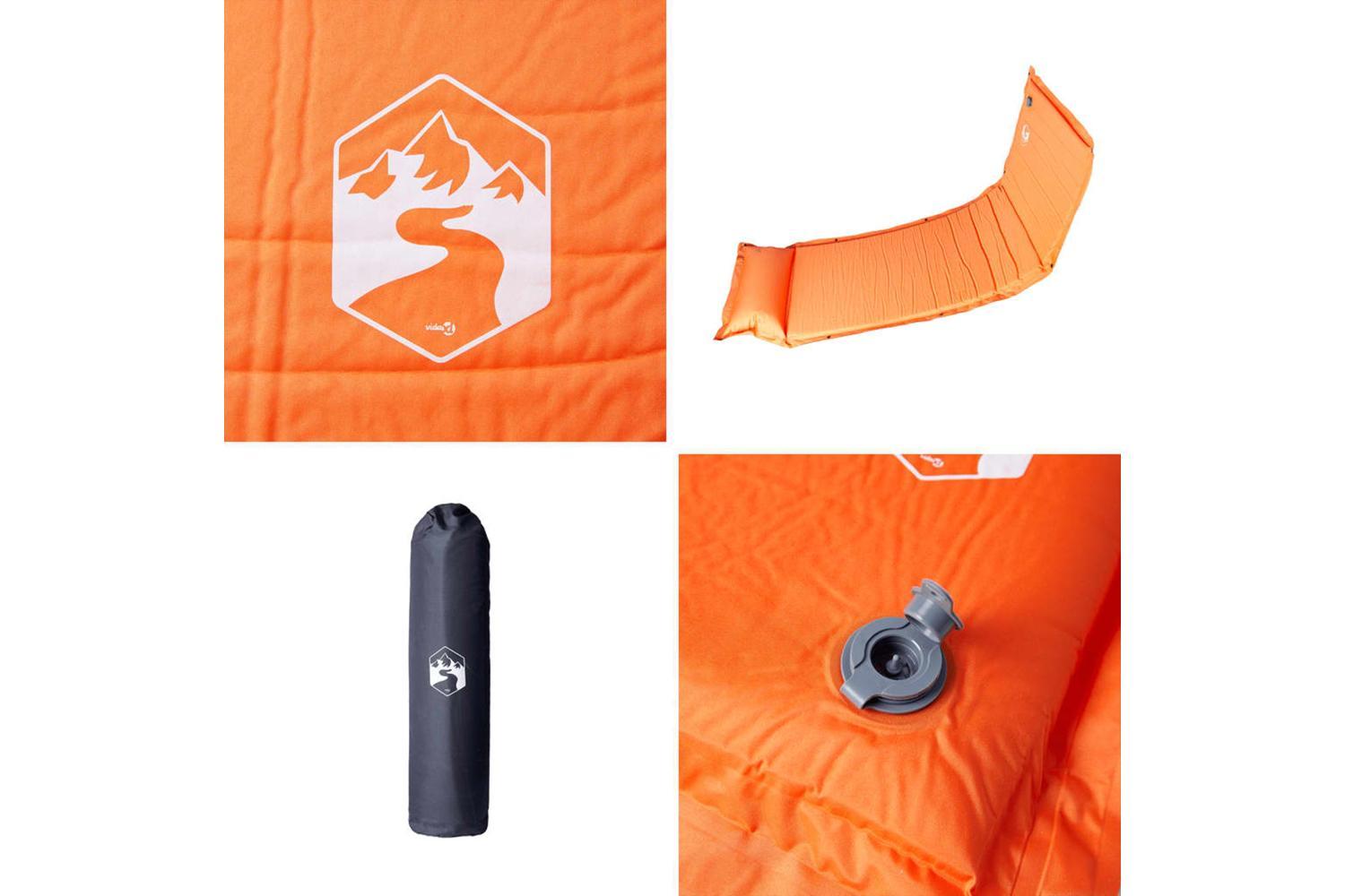 Vidaxl Self Inflating Camping Mattress With Pillow 1-person Orange-5