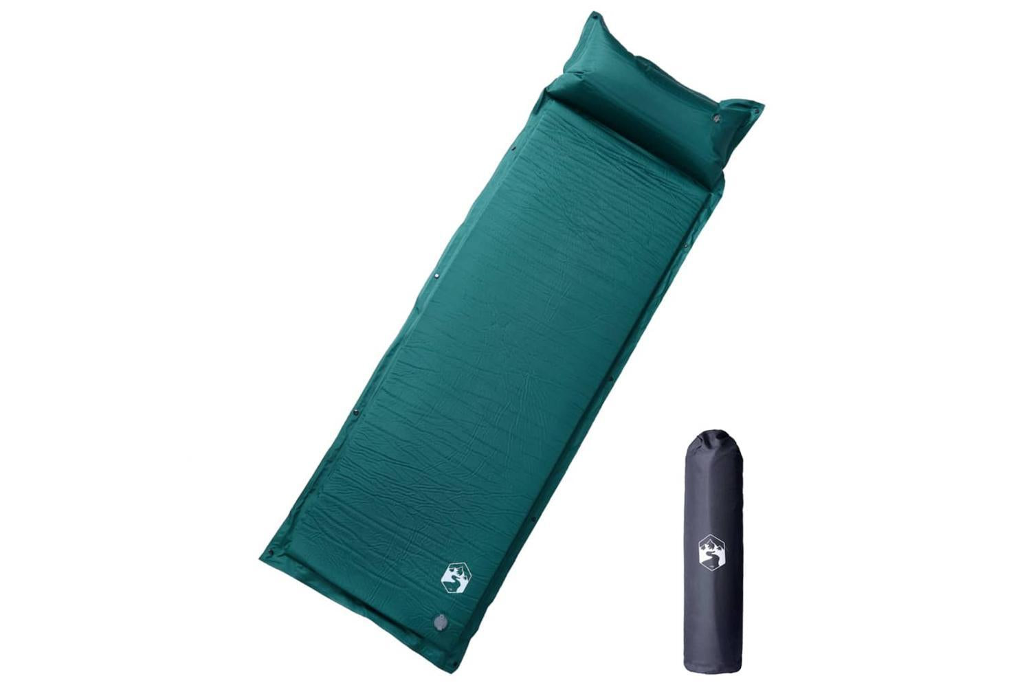 Vidaxl Self Inflating Camping Mattress With Pillow 1-person Green