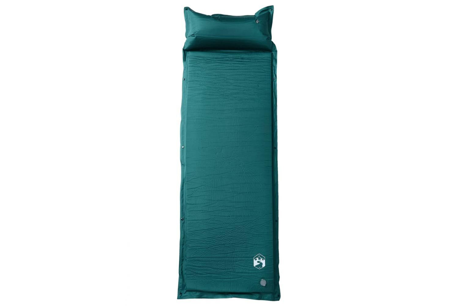 Vidaxl Self Inflating Camping Mattress With Pillow 1-person Green-2