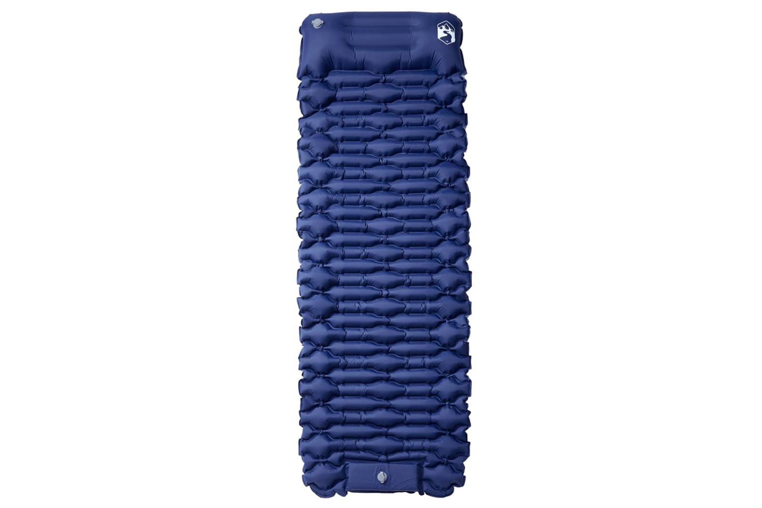 Vidaxl Self Inflating Camping Mattress With Pillow 1-person Navy Blue-2