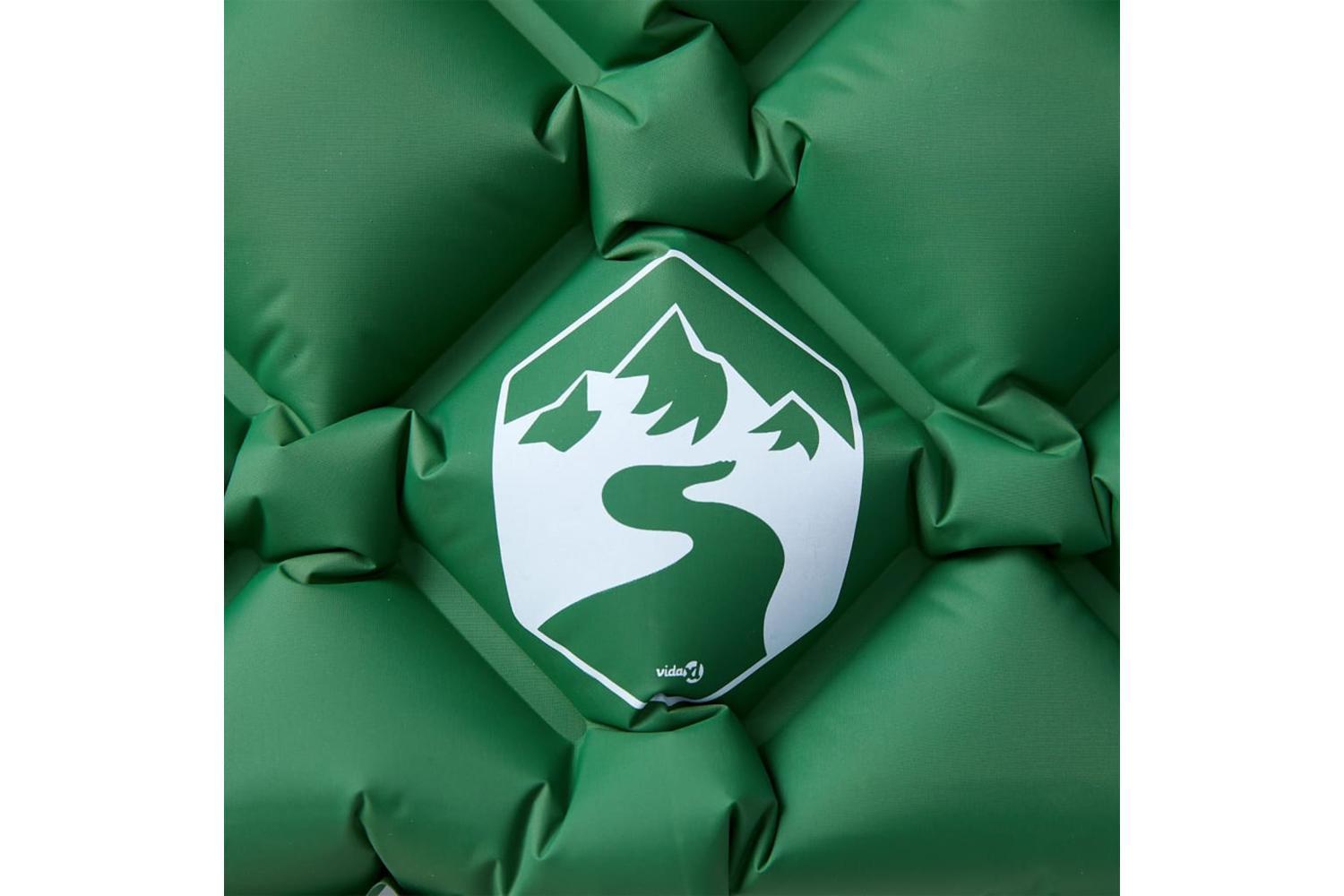 Vidaxl Inflating Camping Mattress With Pillow 1-person Green-3