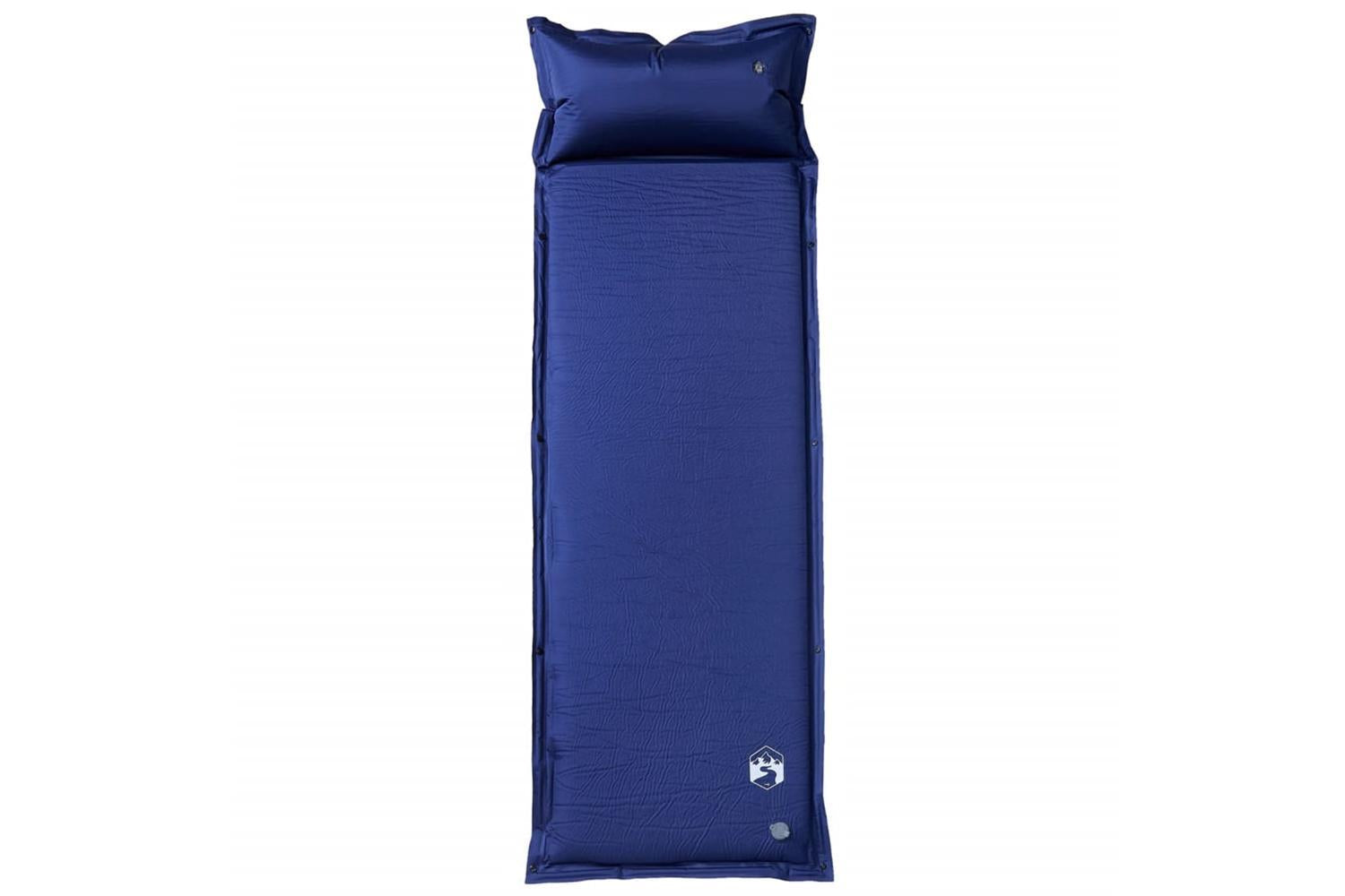 Vidaxl Self Inflating Camping Mattress With Pillow 1-person Navy Blue-2