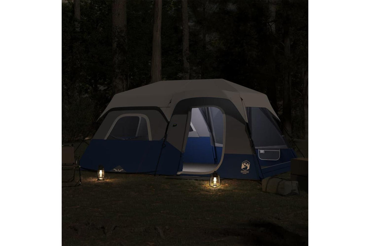 Vidaxl Family Tent With Led 9-person Light Blue Quick Release-3