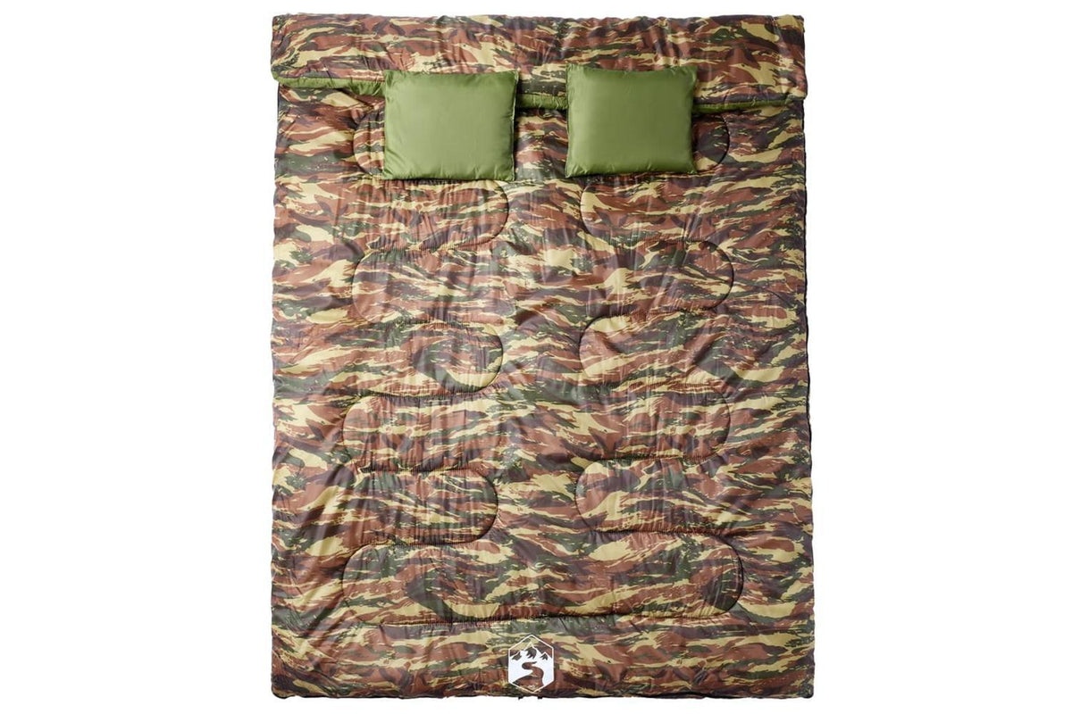 Vidaxl Double Sleeping Bag With Pillows For Adults Camping 3-4 Seasons-2