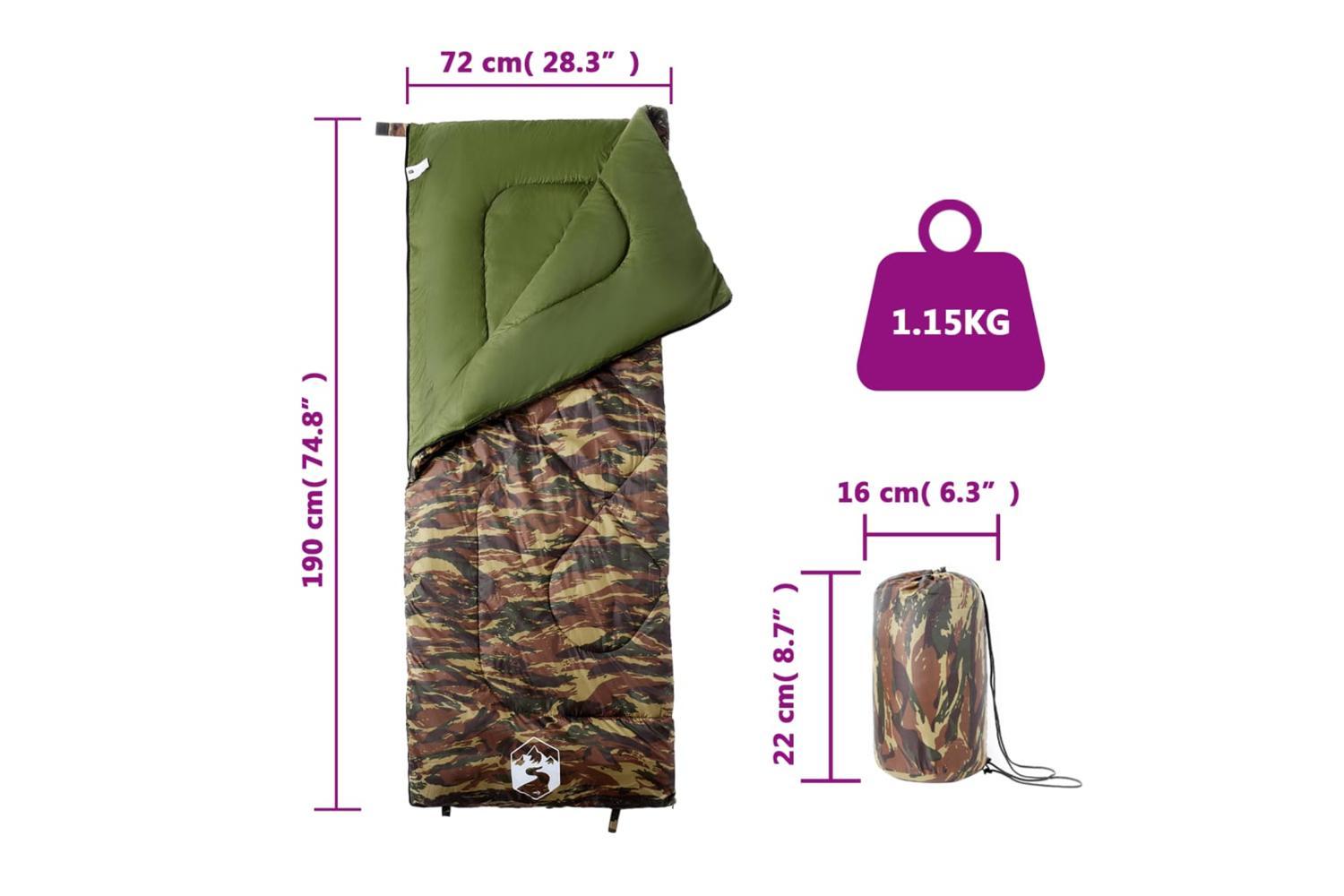 Vidaxl Sleeping Bag For Adults Camping 3 Seasons-5