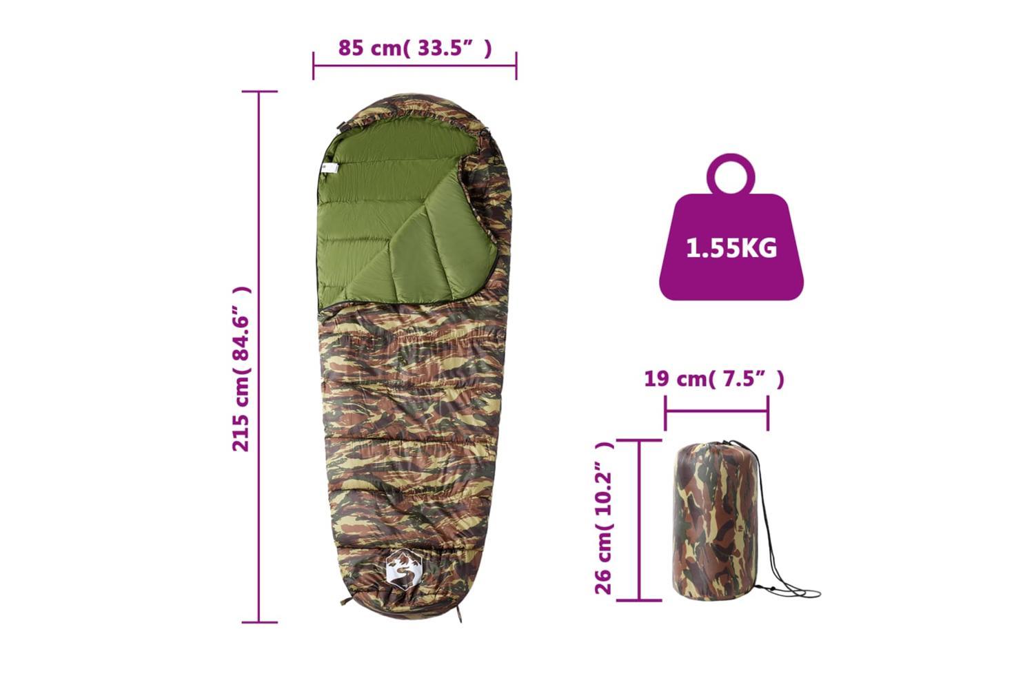 Vidaxl Mummy Sleeping Bag For Adults Camping 3 Seasons-5